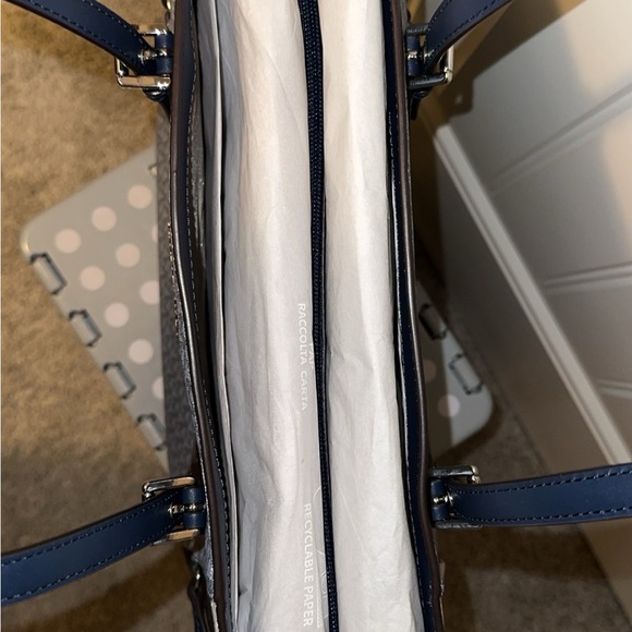 Michael Kors Navy and White Signature Tote - Picture 3 of 4